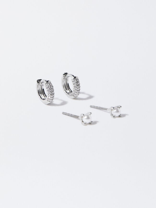 Set Of Silver-Plated Earrings image number 0.0