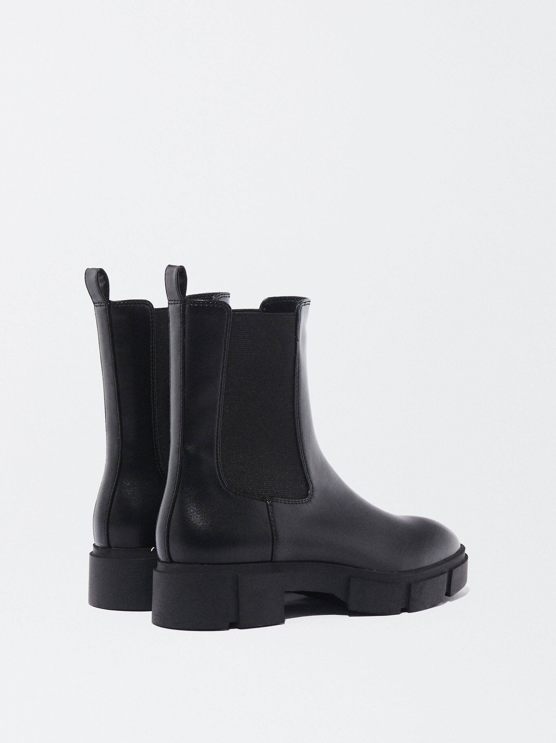 Online Exclusive - Track Sole Elastic Ankle Boots image number 3.0