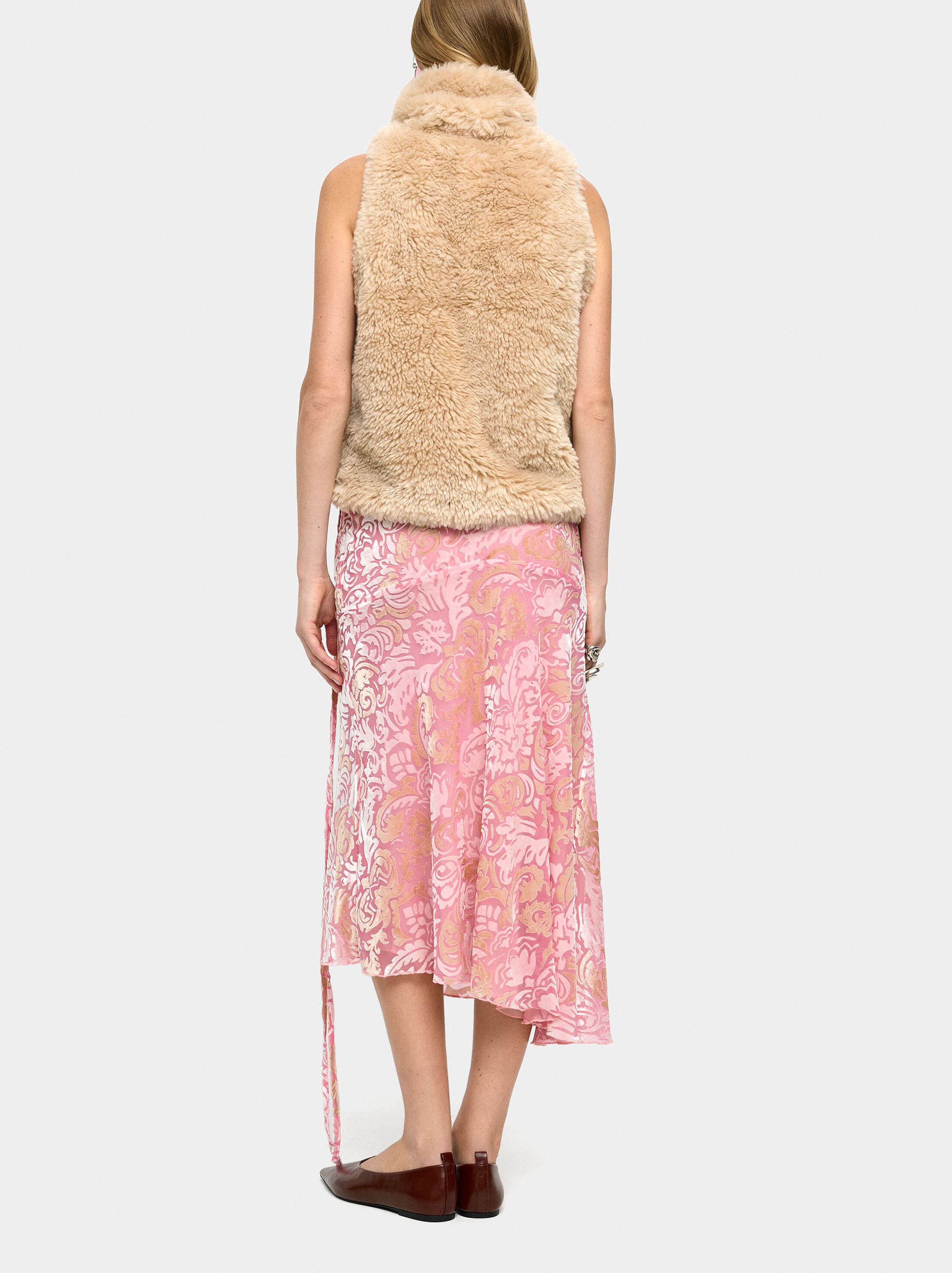 Midi jacquard skirt with leaves image number 3.0
