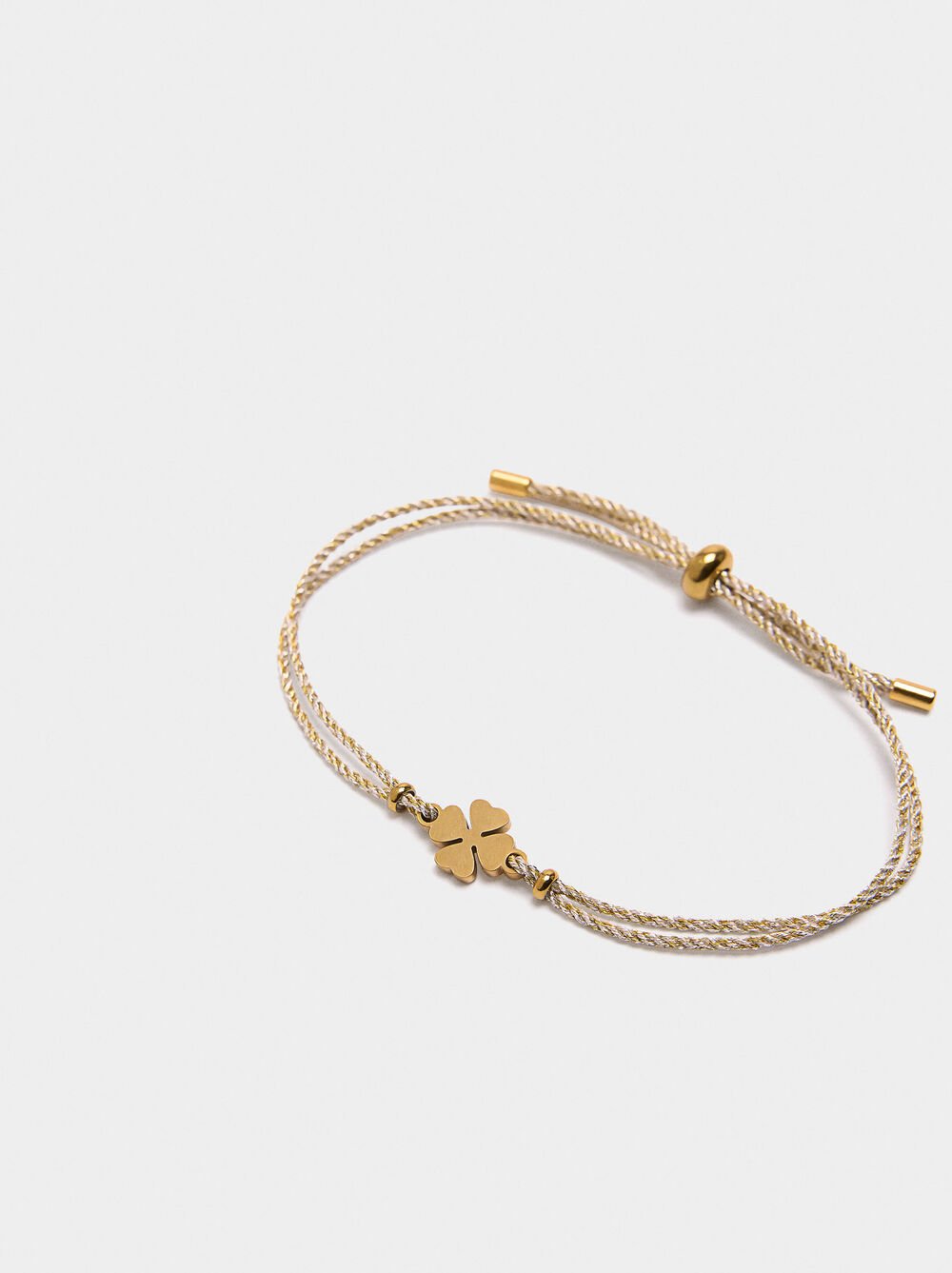 Adjustable bracelet with charm - stainless steel