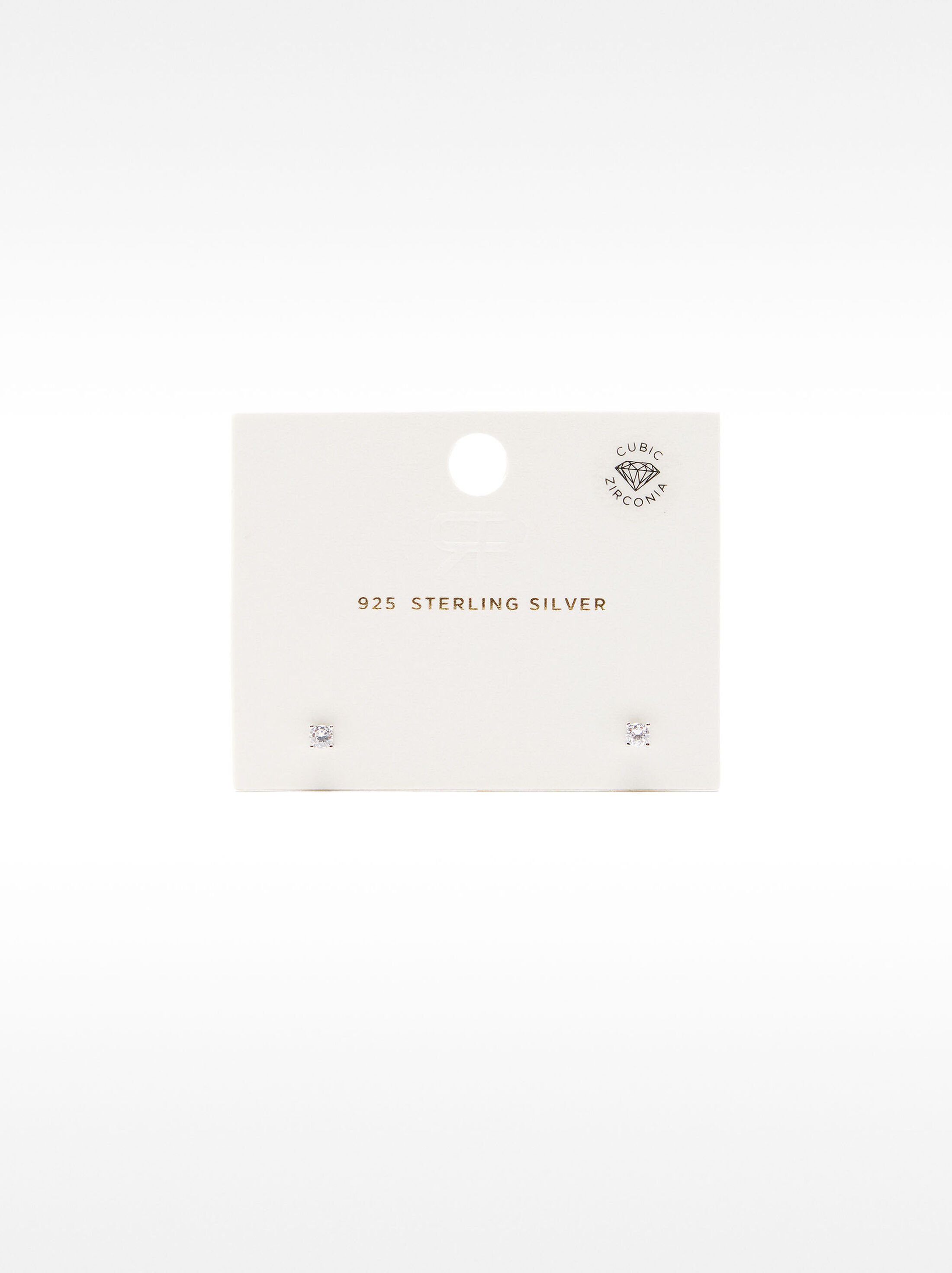 925 silver stud earrings with zirconia image number 3.0