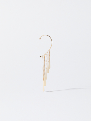 Golden Ear Cuff With Tears, Golden, hi-res