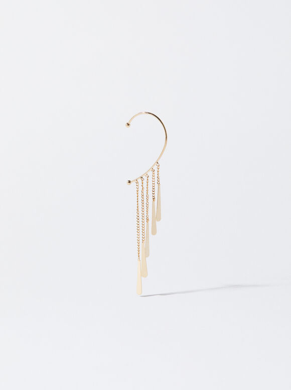 Golden Ear Cuff With Tears, Golden, hi-res
