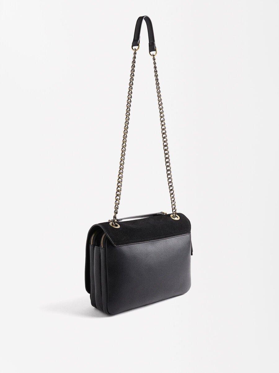 Schultertasche mit Leder