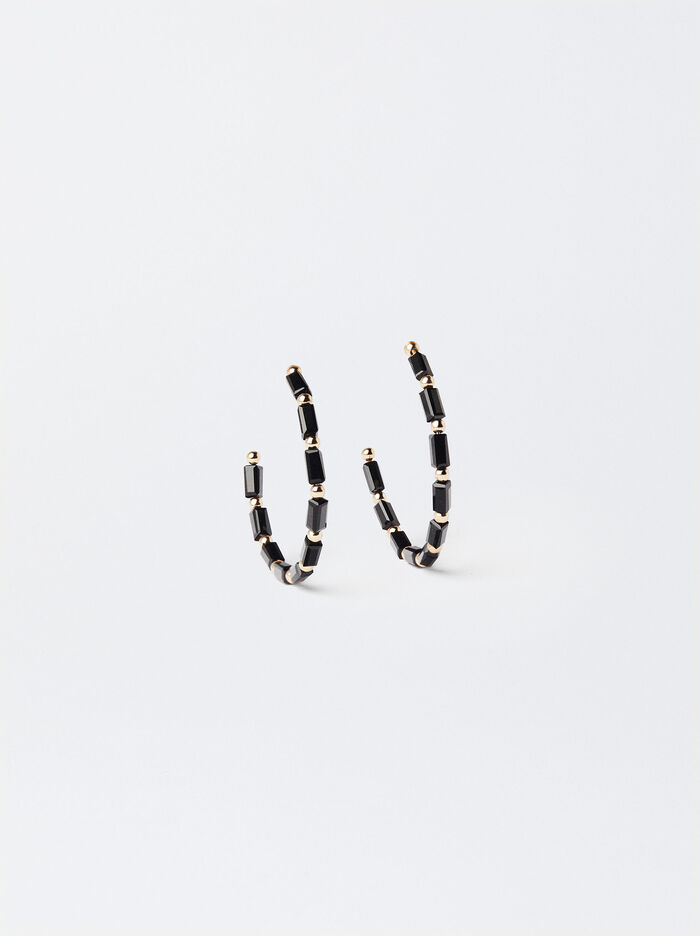 Large Hoop Earrings With Beads