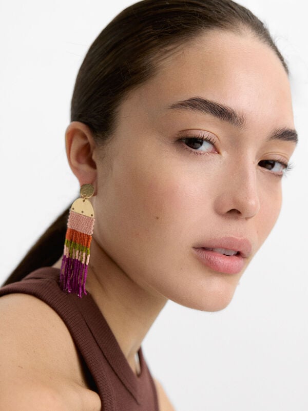 Multicolour long earrings