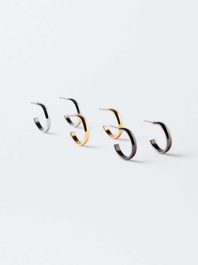 Set Of Basic Small Hoop Earrings