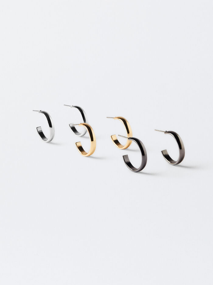 Set Of Basic Small Hoop Earrings image number 1.0