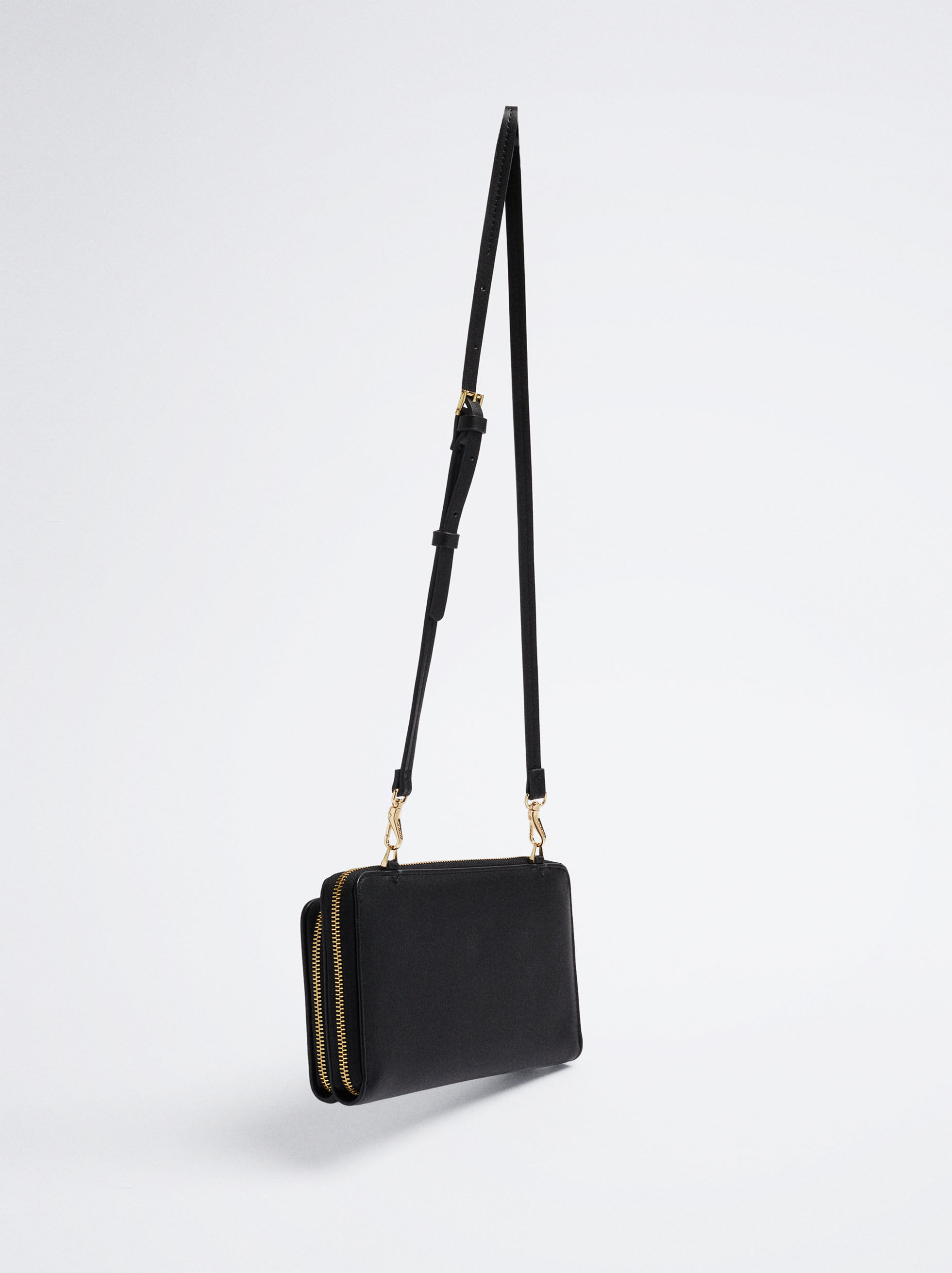 Cartera Con Bolso Para Móvil Negro - Mujer - - parfois.com