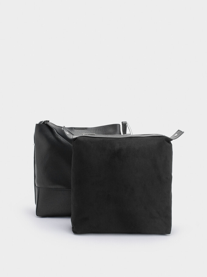Shoulder Bag With Removable Interior, Black, hi-res