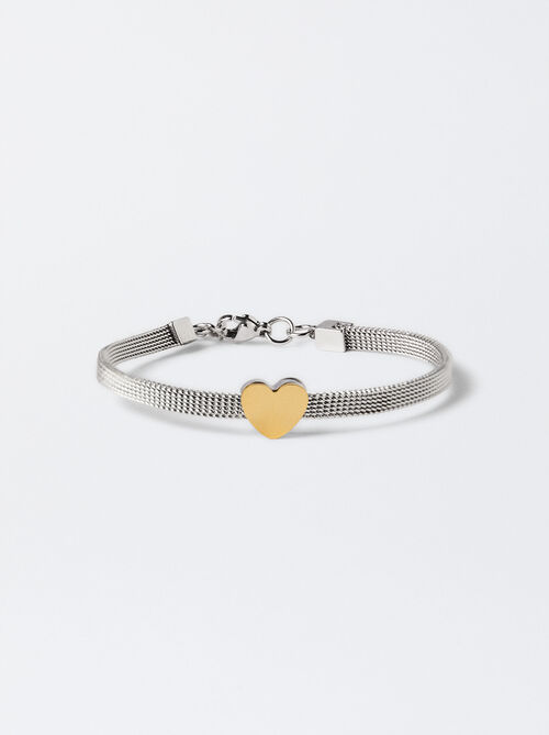 Stainless Steel Bracelet With Heart