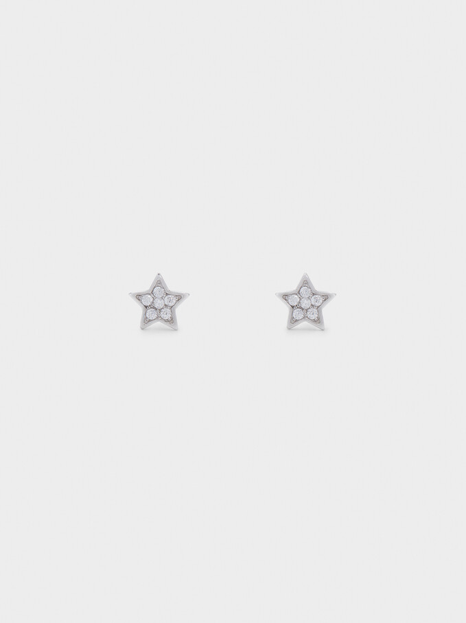 925 Silver Star Studs, Silver, hi-res