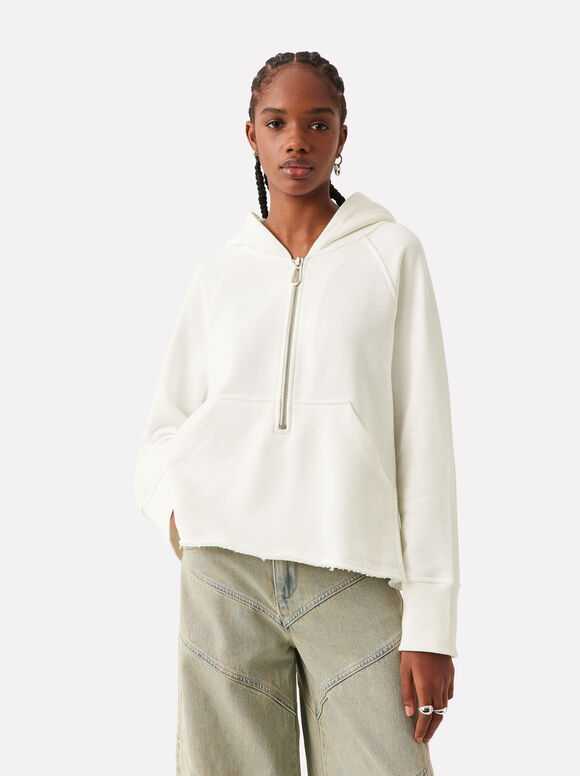 Cotton Sweatshirt, White, hi-res