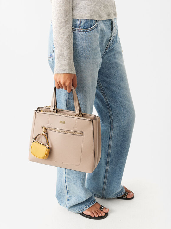 Personalized Everyday Tote Bag, Brown, hi-res