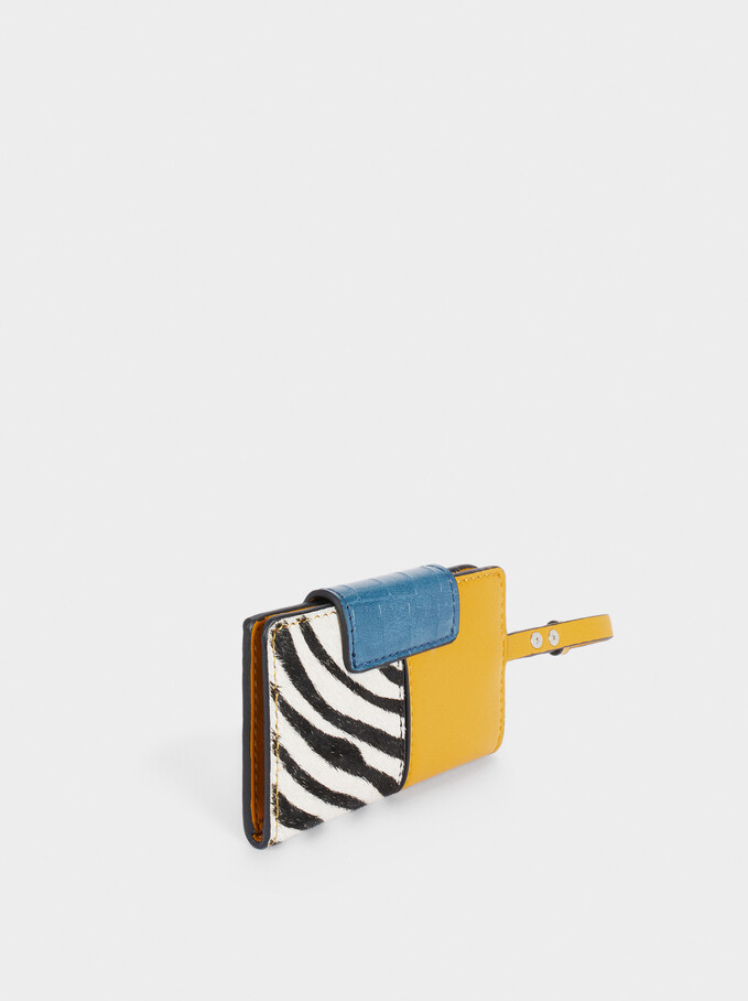 Card Holder With Patchwork Detail, Yellow, hi-res