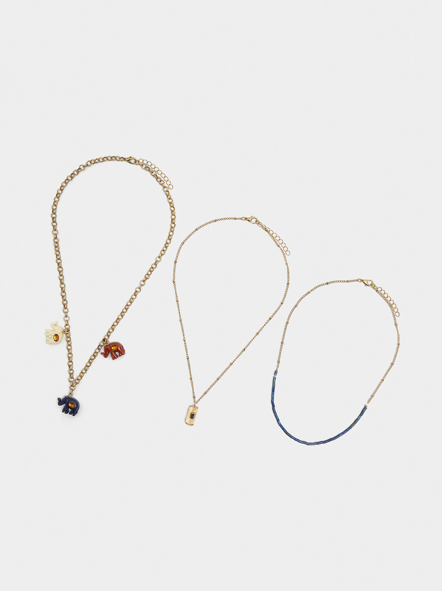 Set of necklaces with elephants