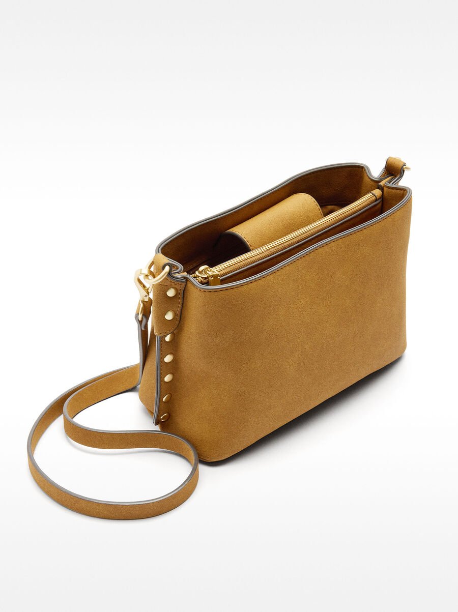 Shoulder bag with studs leather effect
