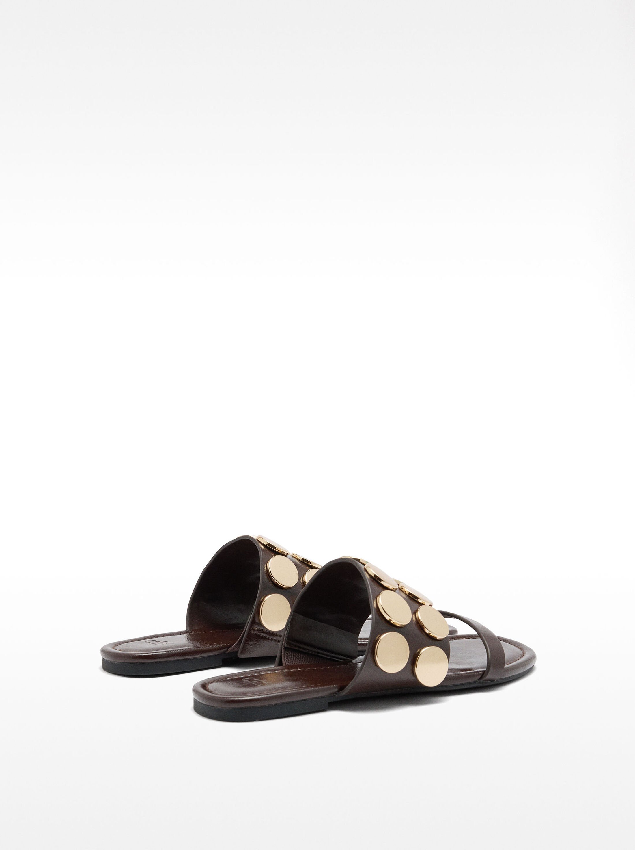 Flat sandals with metallic details image number 3.0
