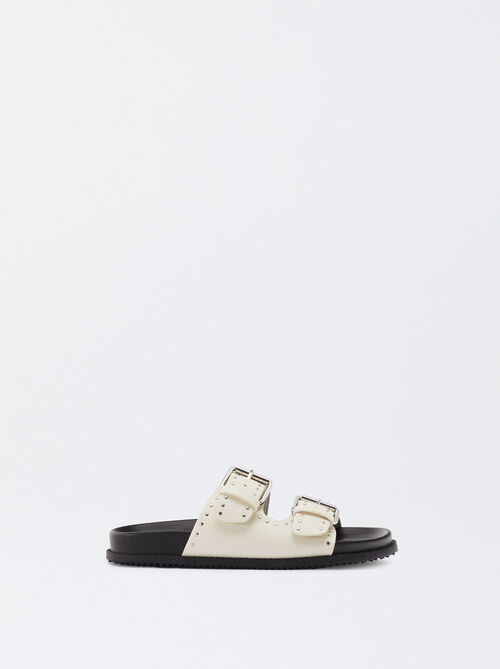 Flat Sandals With Buckles And Studs