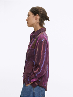 Lyocell Printed Shirt, Multicolor, hi-res