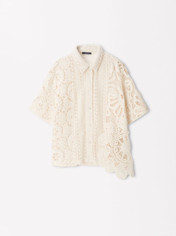 Crochet Cotton Shirt, , hi-res