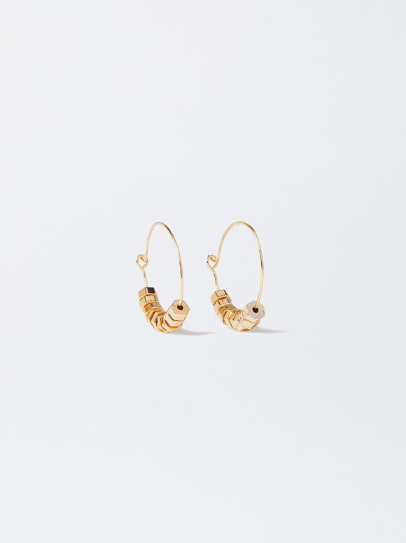 Gold-Toned Hoop Earrings, Golden, hi-res
