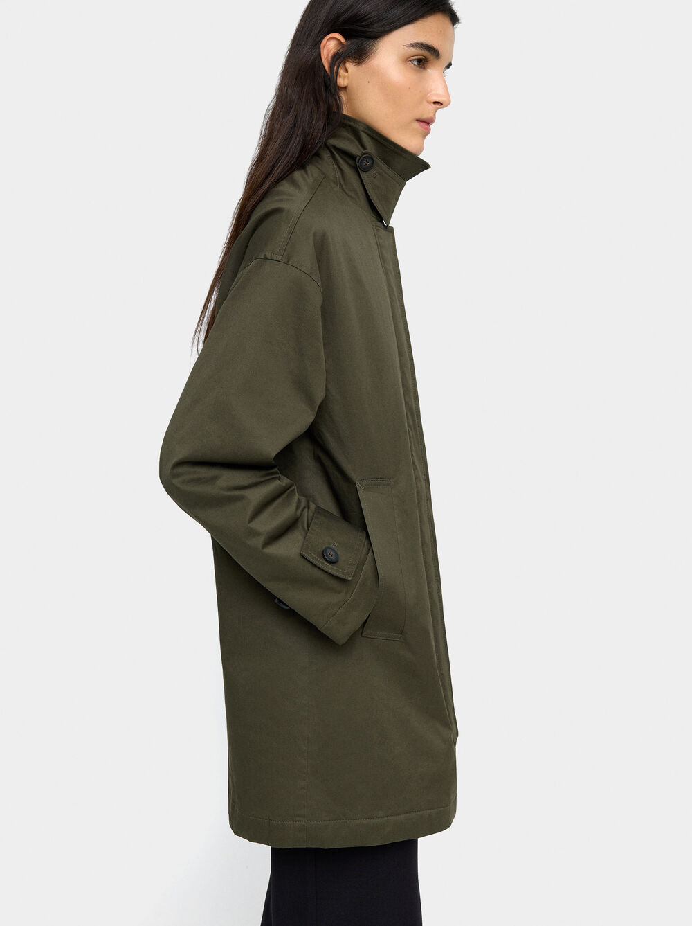 Cotton high-neck jacket