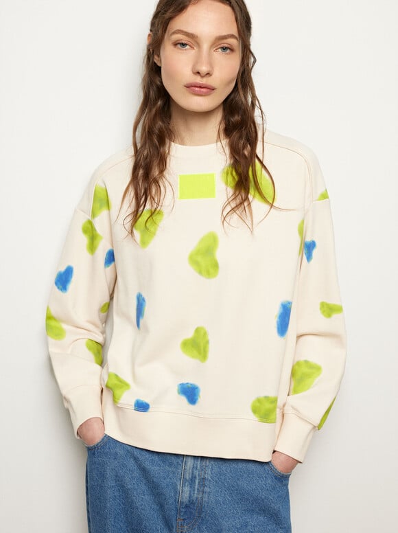 Sweatshirt With Hearts, , hi-res