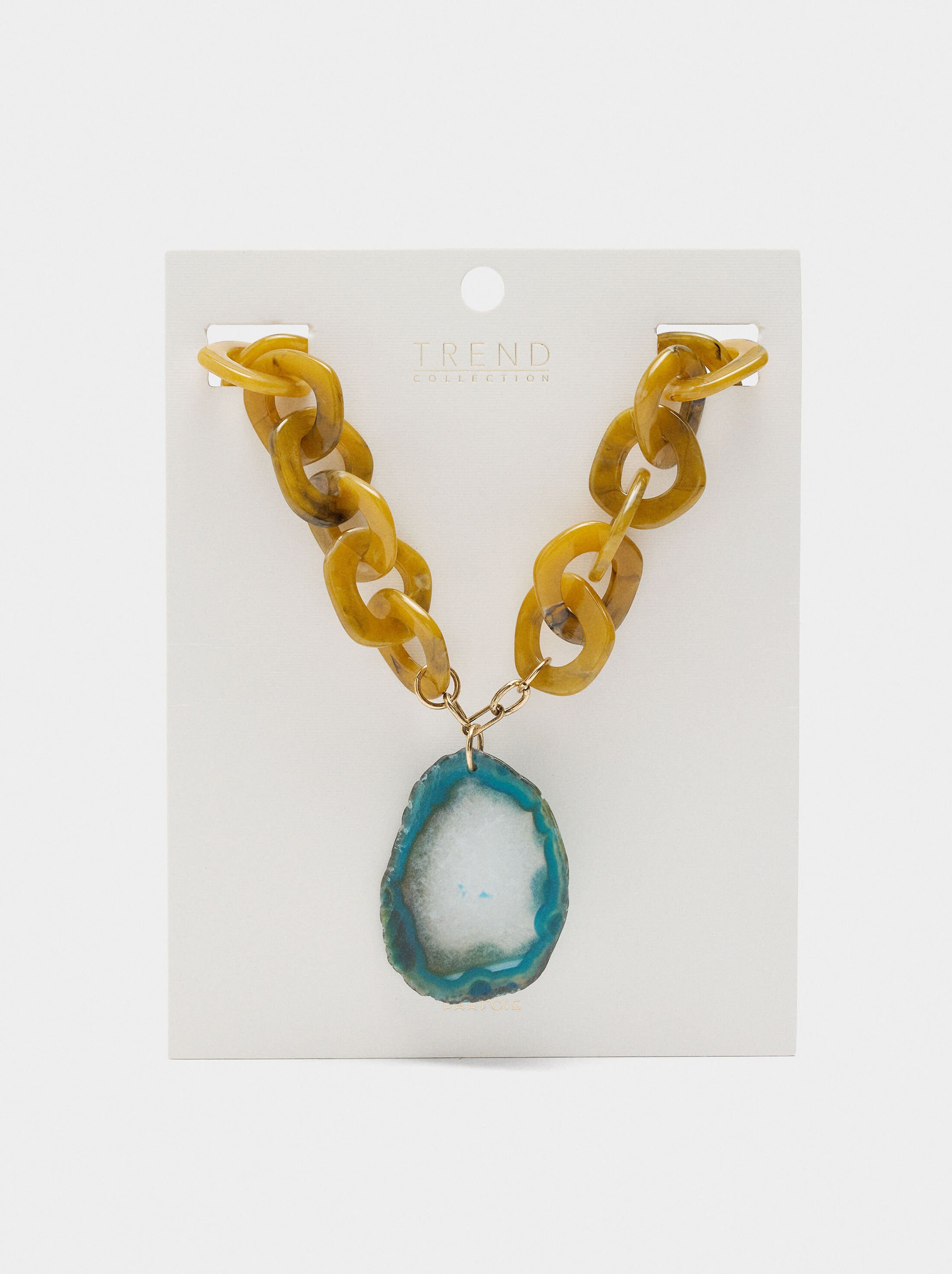 Maxi links necklace with stone image number 3.0