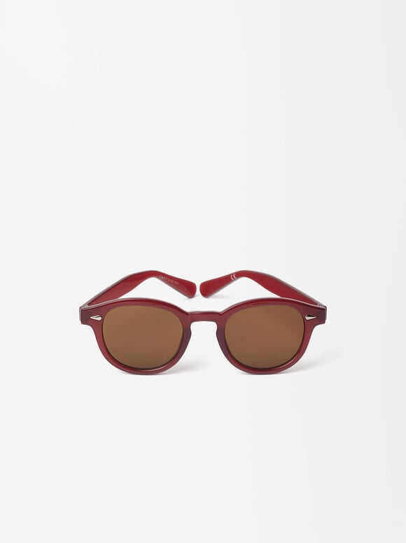 Round Sunglasses , Bordeaux, hi-res