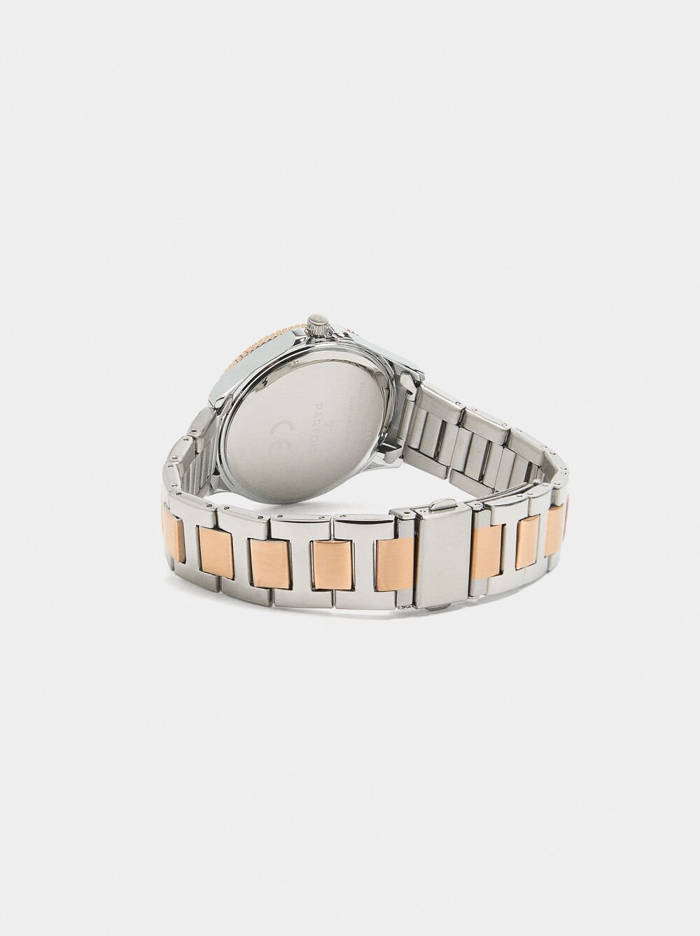 Bicolor watch with stainless steel bracelet