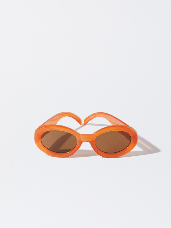 Oval Sunglasses, Orange, hi-res