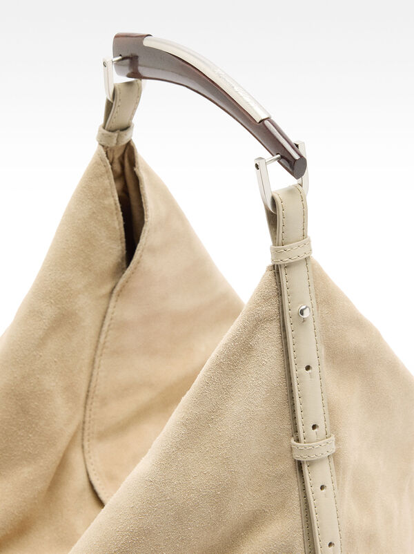 Suede leather shoulder bag
