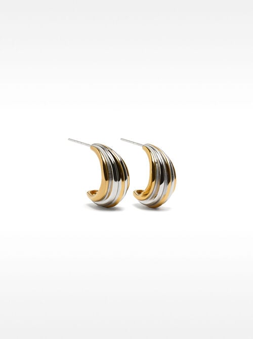 Aros abiertos bicolor - acero inoxidable