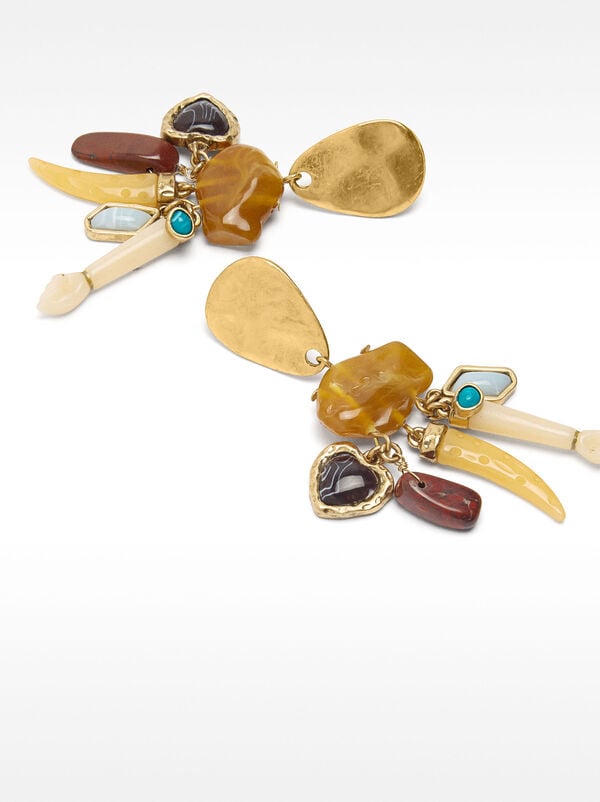 Long earrings with stones