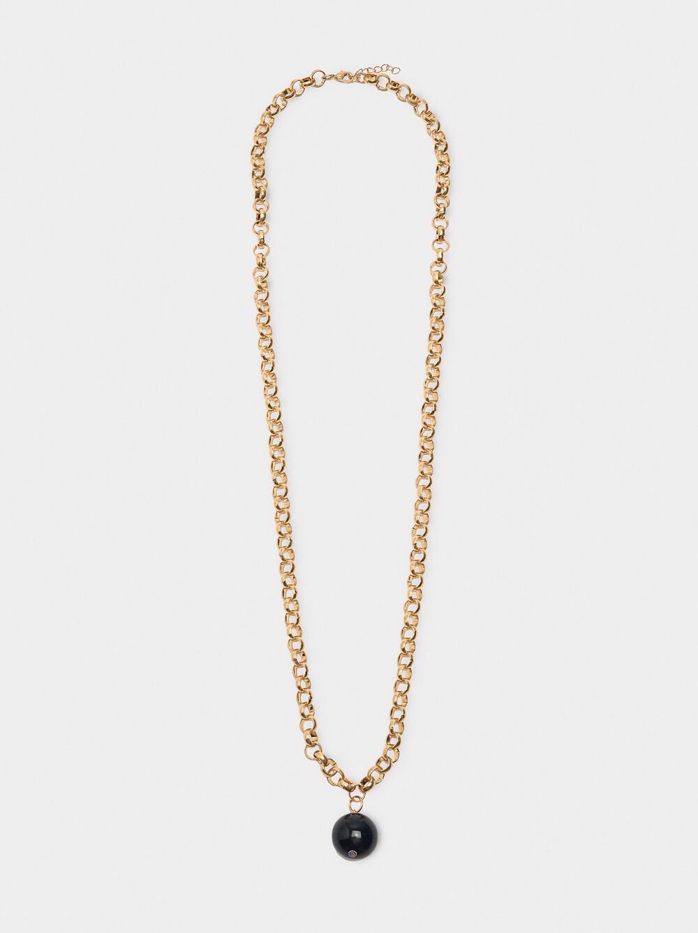 Necklace of links with sphere pendant