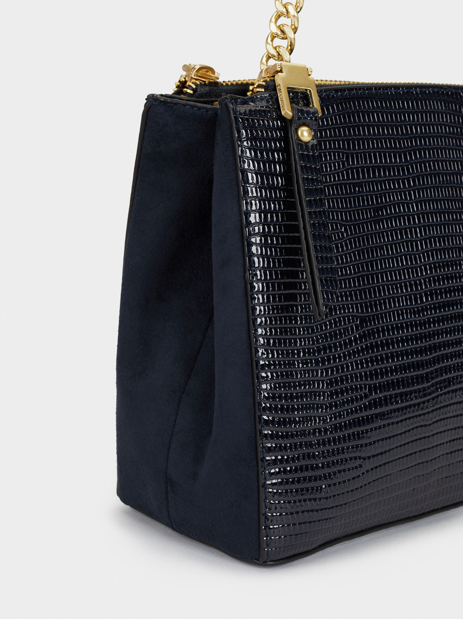 faux snakeskin shoulder bag
