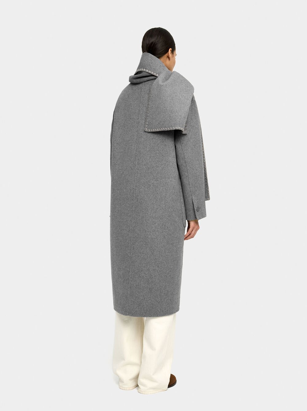Coat with wool blend cape