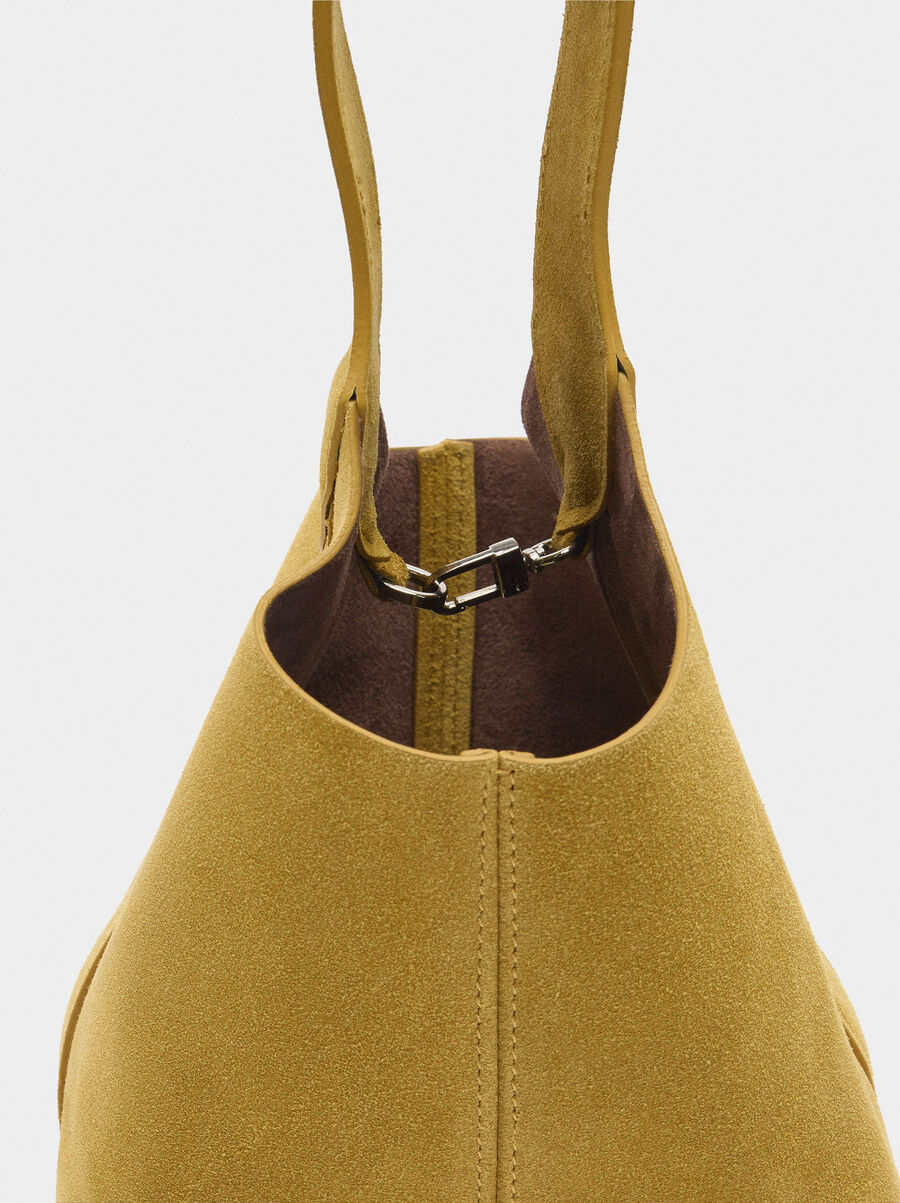 Suede bucket bag