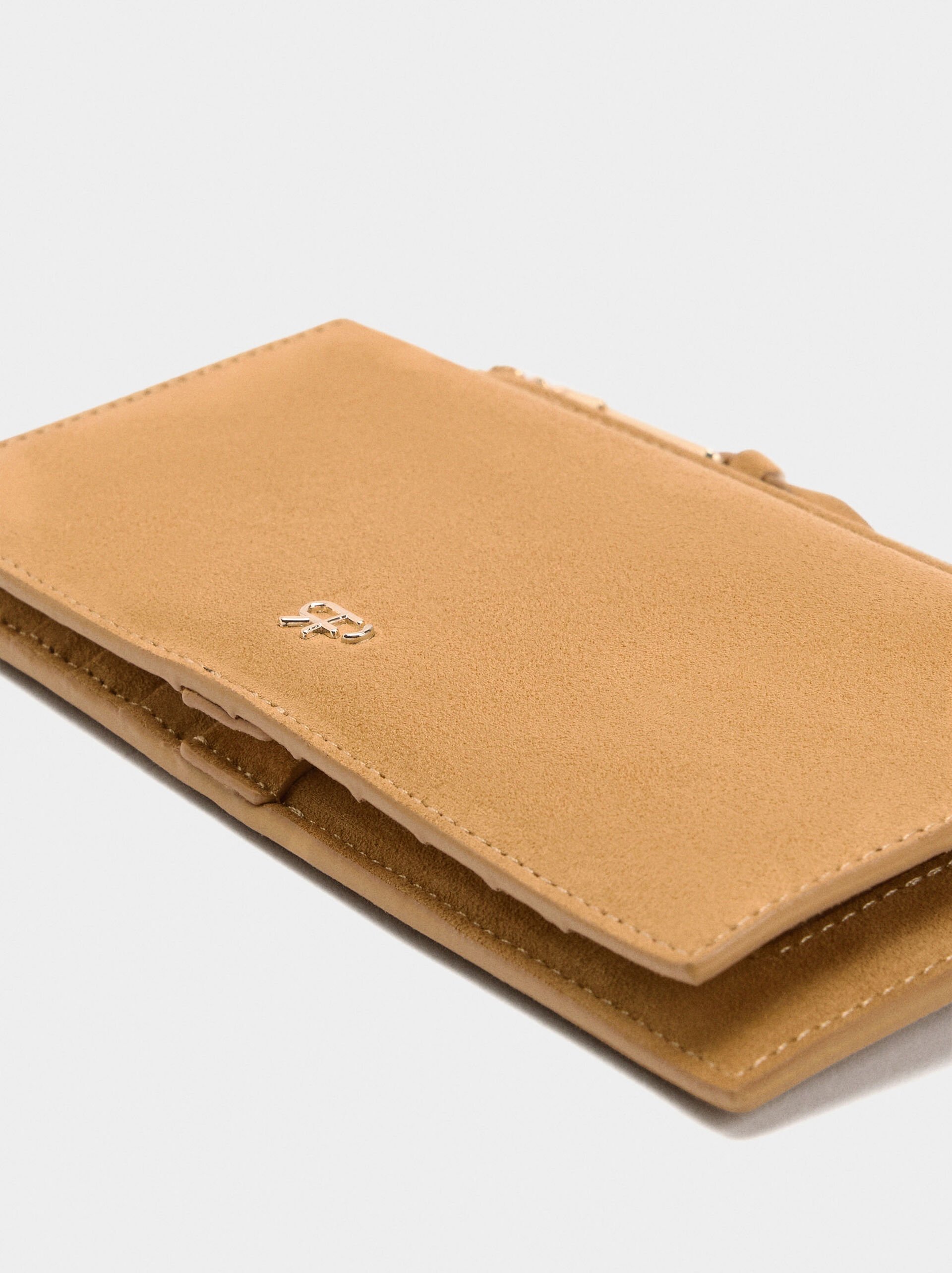 Wallet with suede effect L image number 1.0