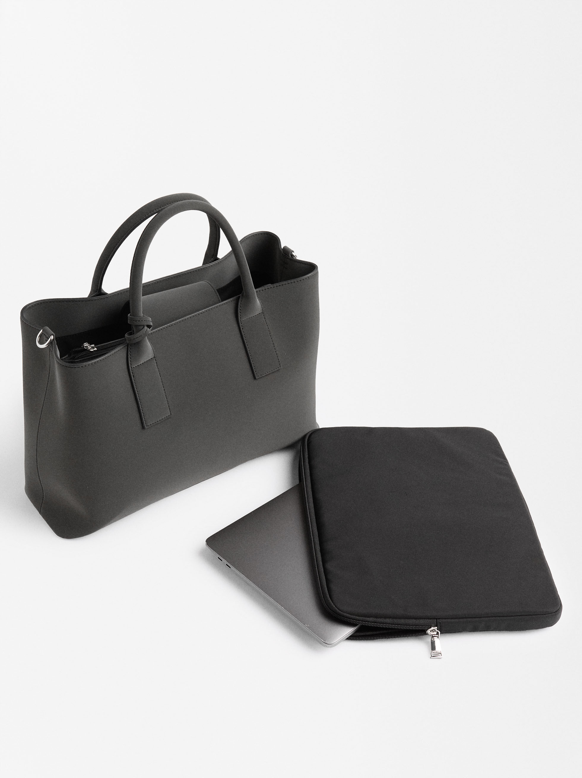 13 Laptop Bag With Card Holder Black Parfois