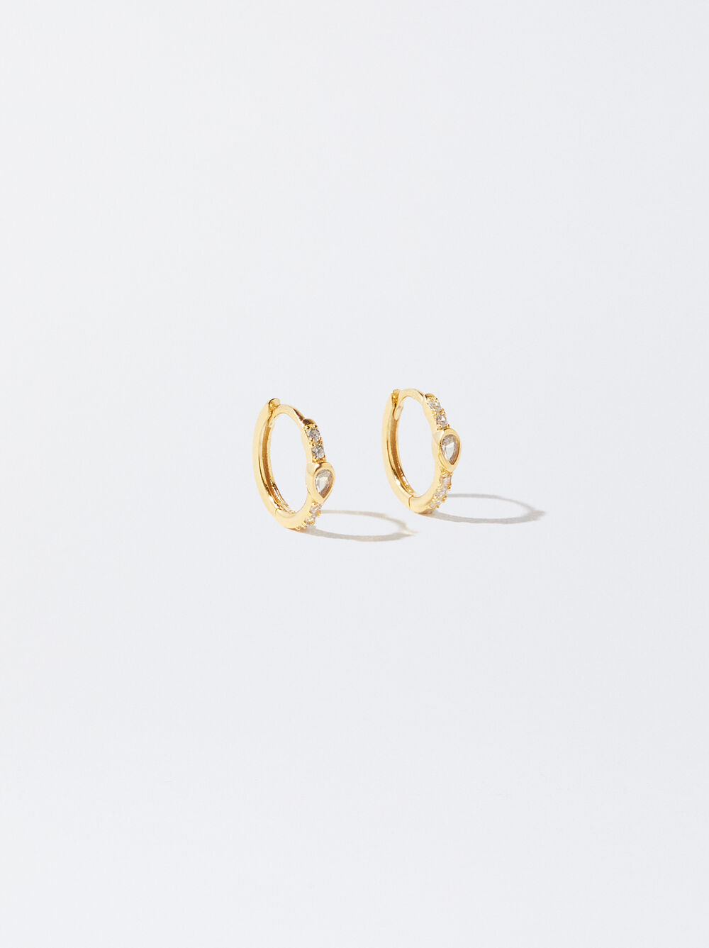925 Sterling Silver Hoops With Zirconia