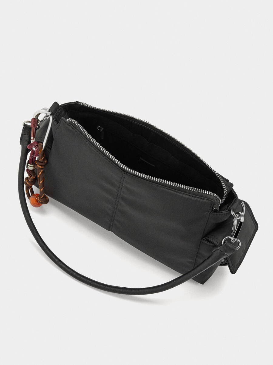 Bolso bandolera de nylon con colgante