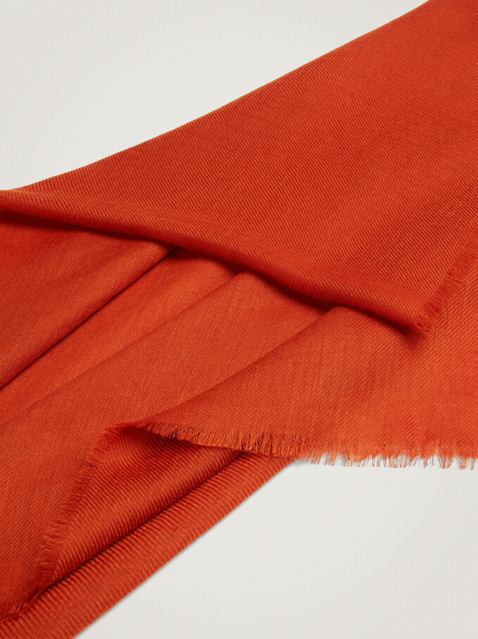 Plain Pashmina Made From Recycled Materials, Orange, hi-res