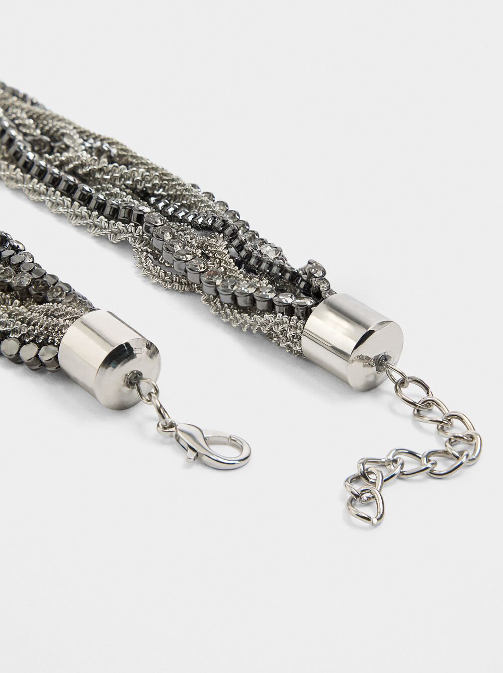 Maxi multiple necklace with crystals