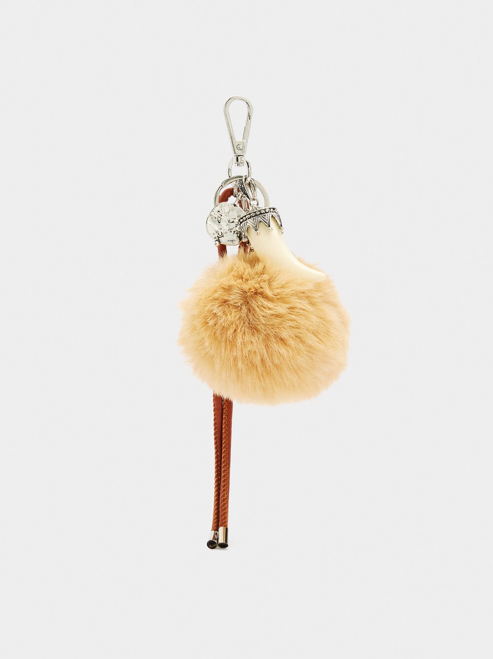 Keychain charm with pompom