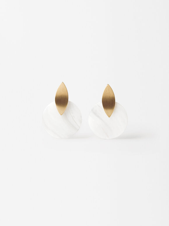 Mother-Of-Pearl Earrings, White, hi-res