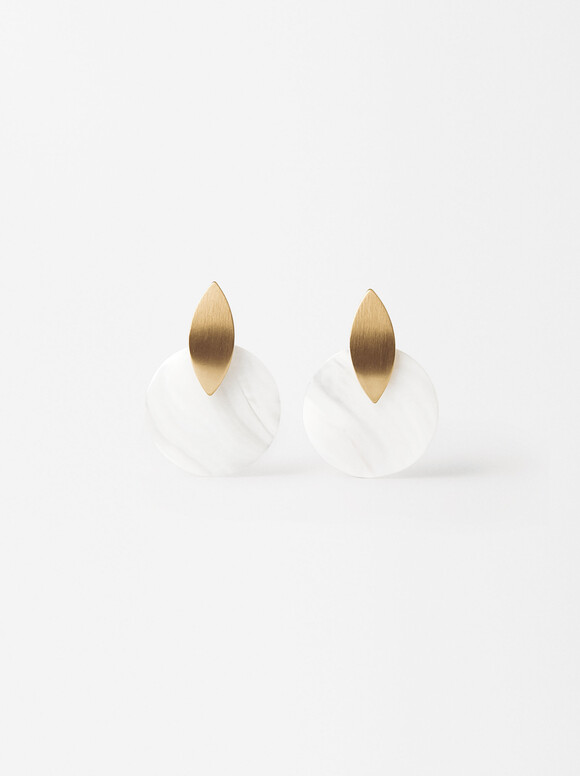 Mother-Of-Pearl Earrings, White, hi-res