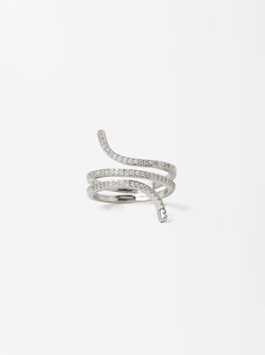 Spiral Ring With Zirconias