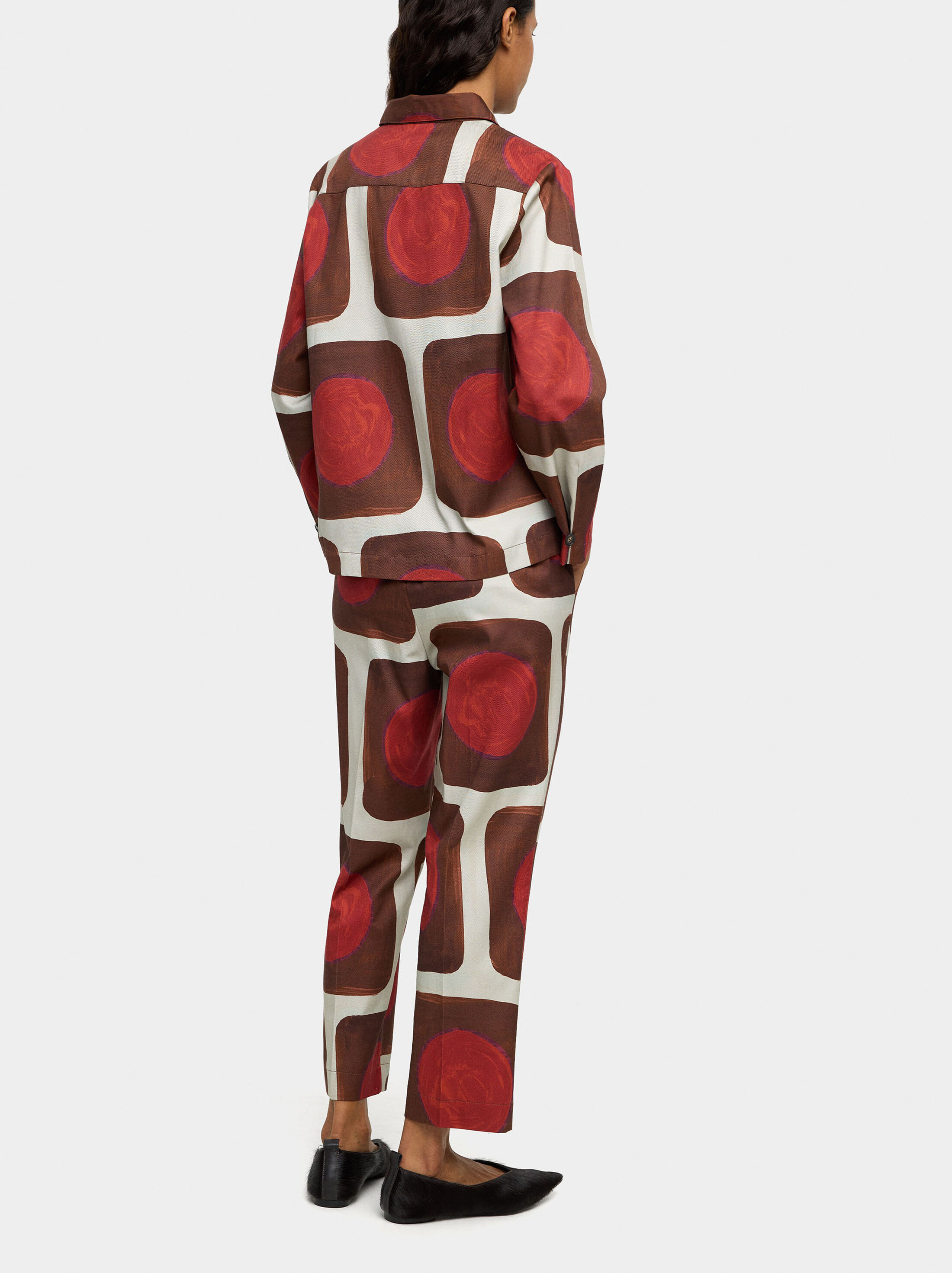 Printed lyocell trousers image number 3.0